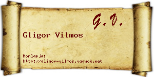 Gligor Vilmos névjegykártya